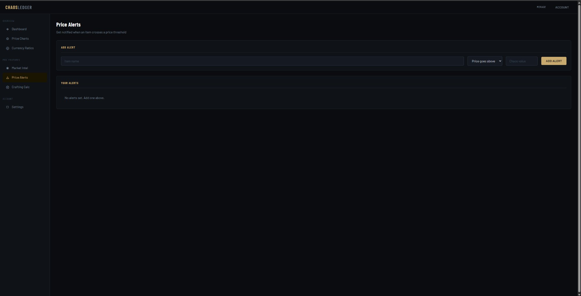 Price alerts